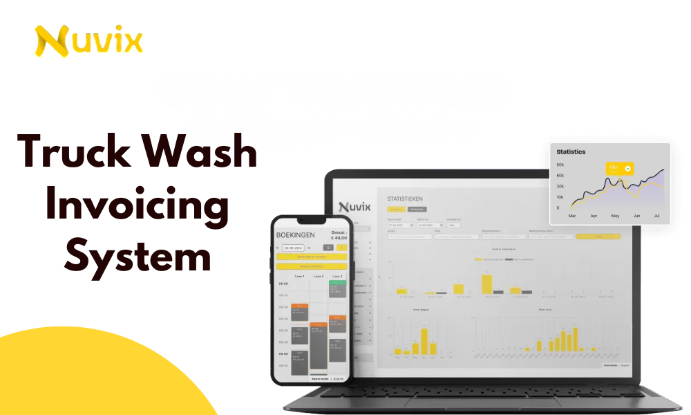 Truckwash facturatiesysteem dashboard met statistieken overzicht