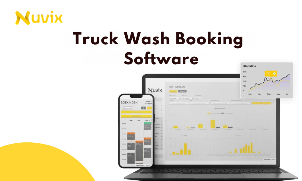 Truck wash booking software dashboard by Nuvix