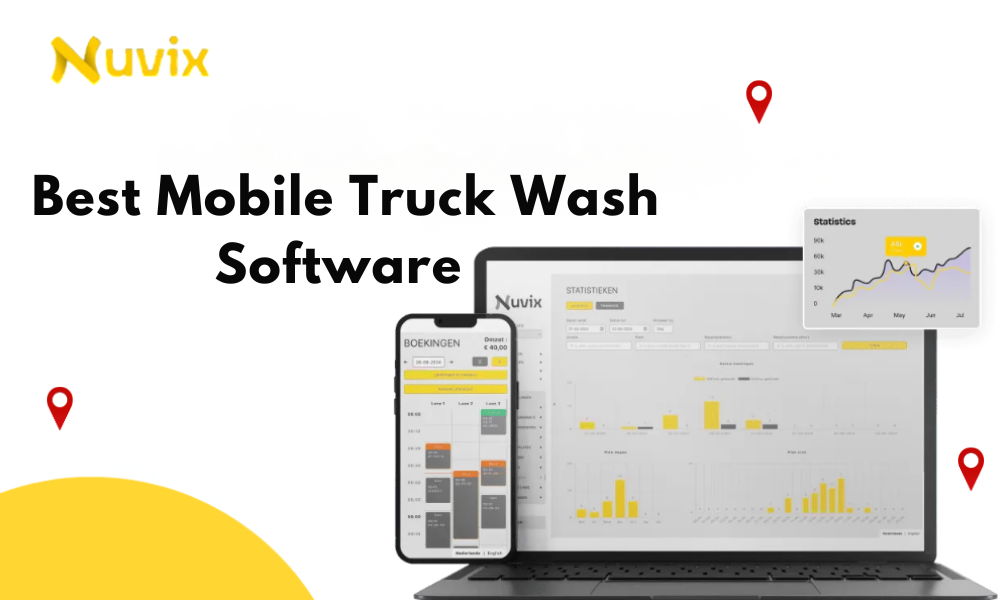 Mobile truck wash software dashboard by Nuvix
